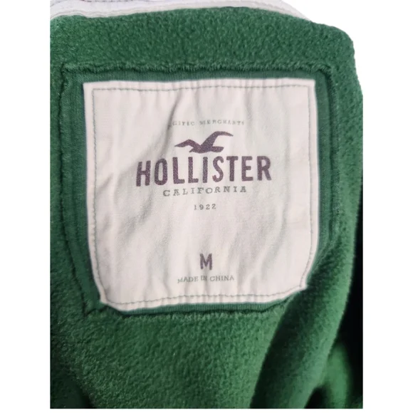 Y2K Hollister Full Zip Hoodie Sweater Medium Green Del Mar California Varsity - Picture 4 of 8